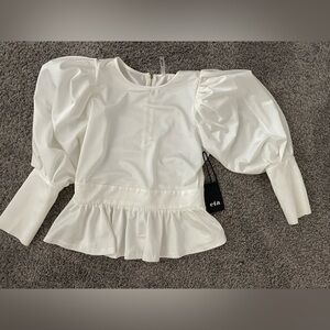 White long sleeve peplum top brand new with tags